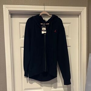 Jordan Black Full-Zip Hoodie with Red Jumpman